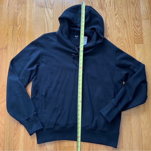 Uniqlo Mens Black Cotton Long Sleeve Pullover Hoodie medium - Picture 5 of 6